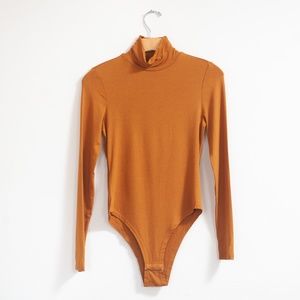 Shein Turtleneck Bodysuit in Mustard